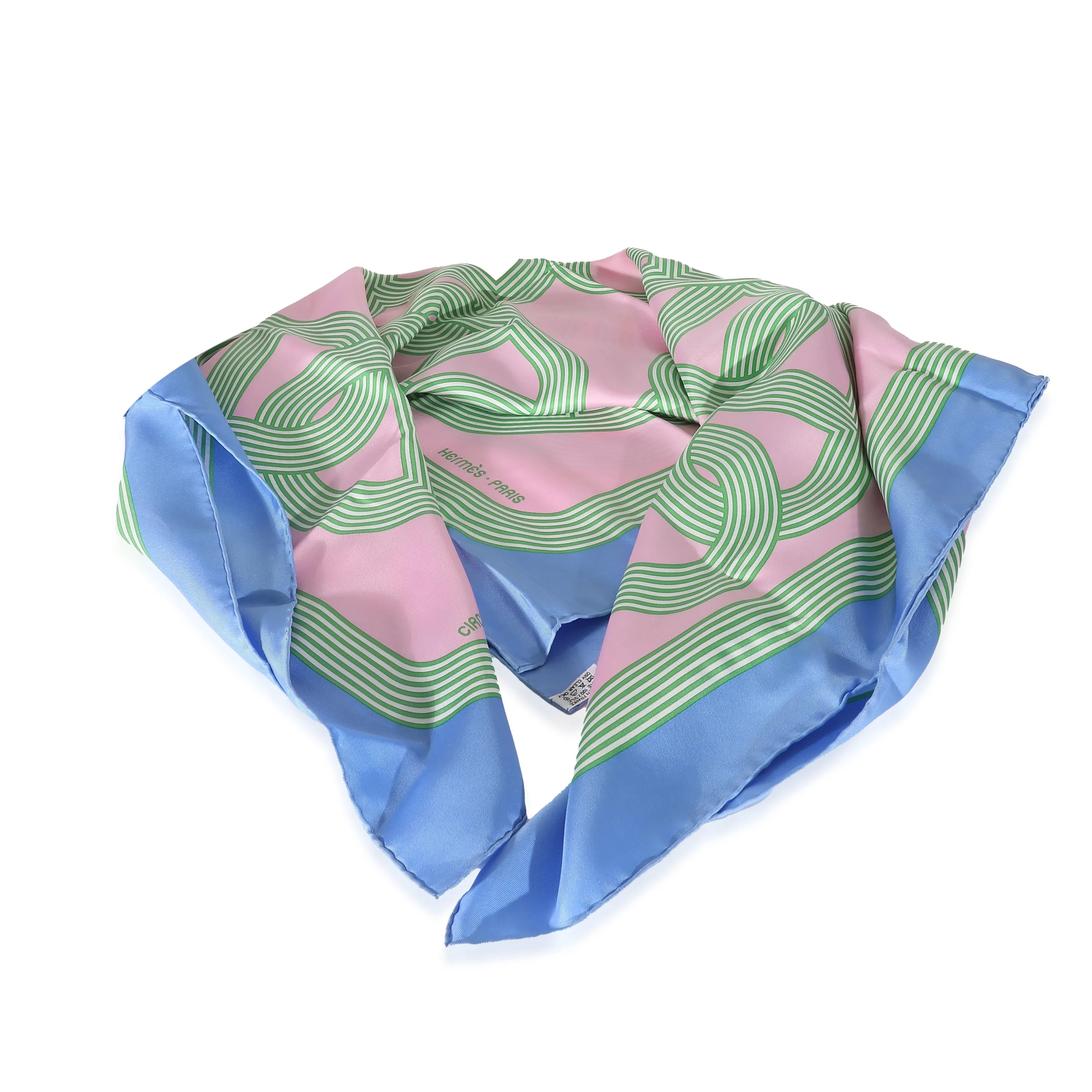 Pink Blue Silk Circuit 24 Faubourg Scarf 90