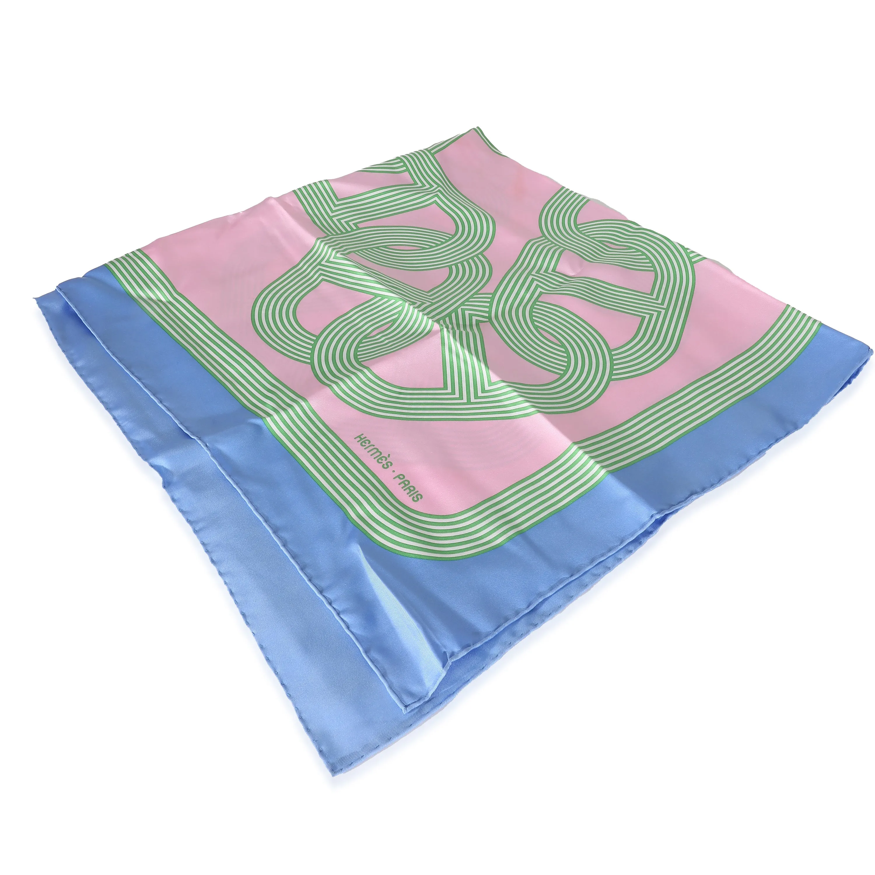 Pink Blue Silk Circuit 24 Faubourg Scarf 90