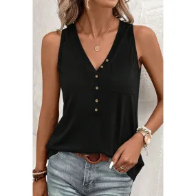 Pocketed V-Neck Wide Strap Tank