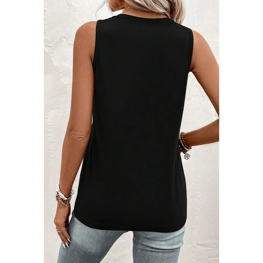 Pocketed V-Neck Wide Strap Tank