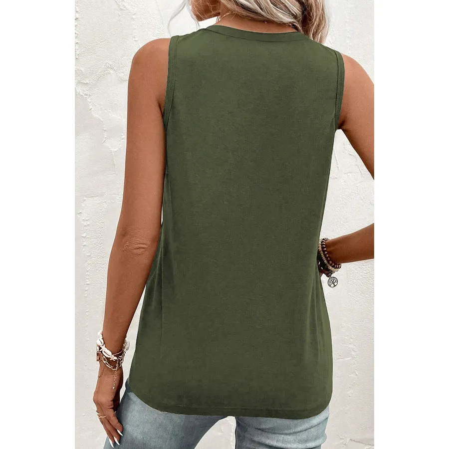 Pocketed V-Neck Wide Strap Tank