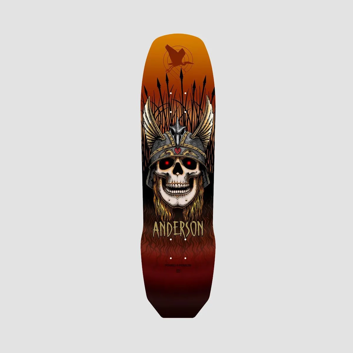 Powell Peralta Andy Anderson Heron Skull 289 Skateboard Deck Rust - 8.45