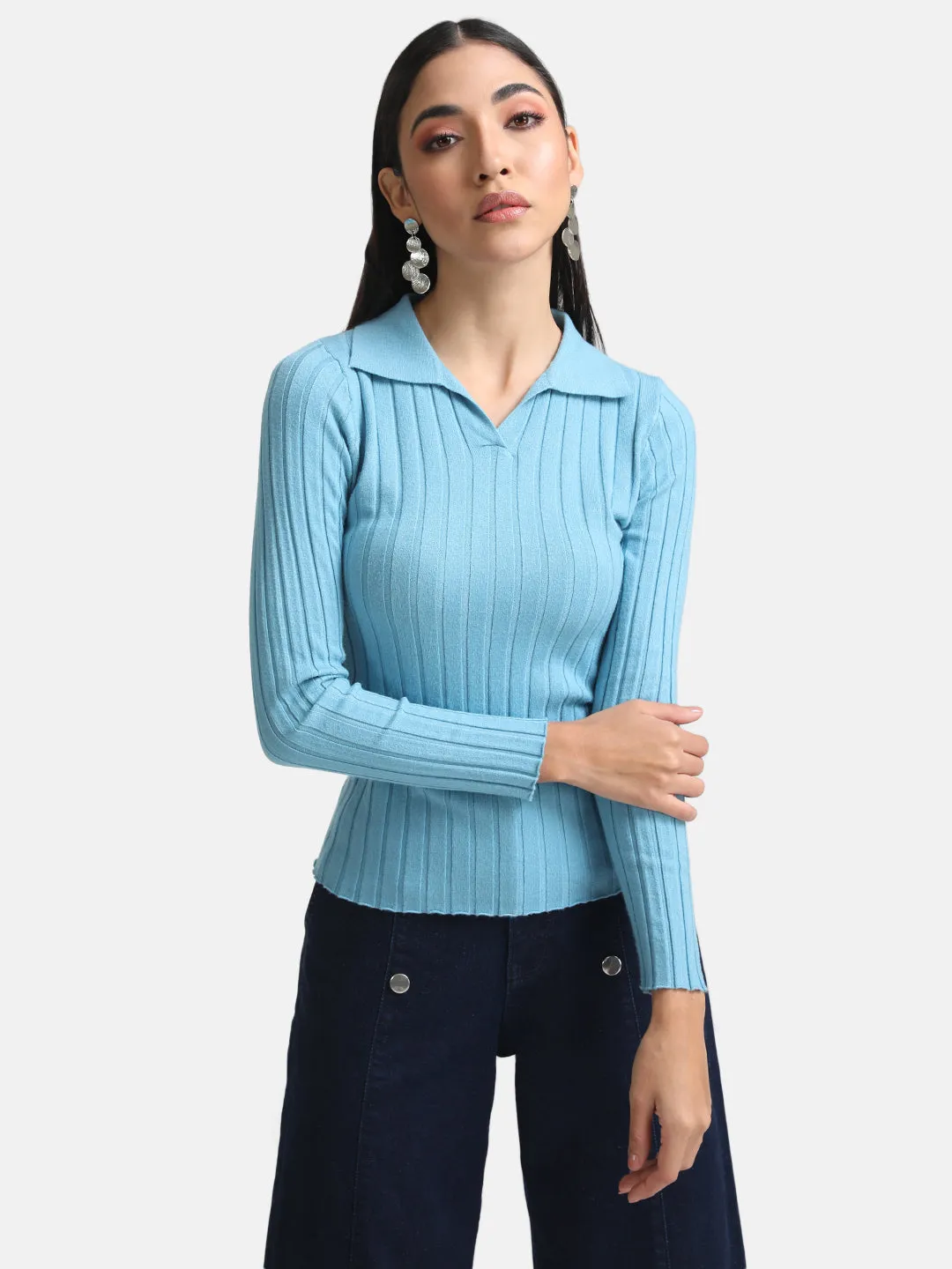 Pullover With Polo Collar