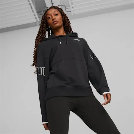 PUMA POWER Women's Colourblock Hoodie | PUMA Black | PUMA Sustainable Fashion | PUMA 