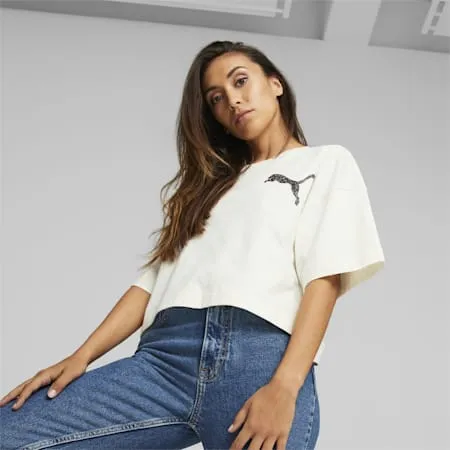 PUMA Swarovski Crystals Women's Tee | Warm White | PUMA Shop All Puma | PUMA 