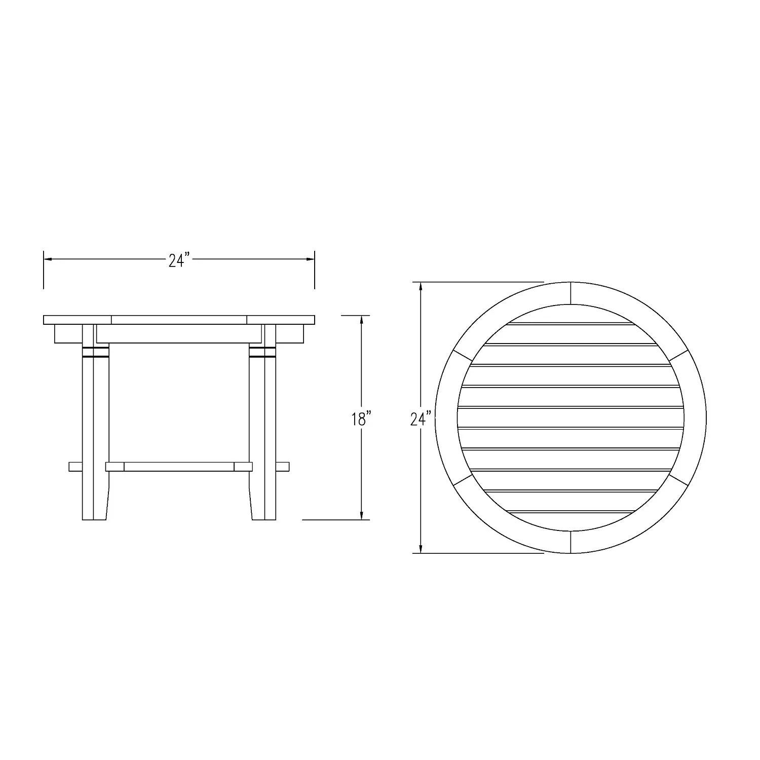 Richmond Teak Wood 24-inch Outdoor Side Table with Shelf