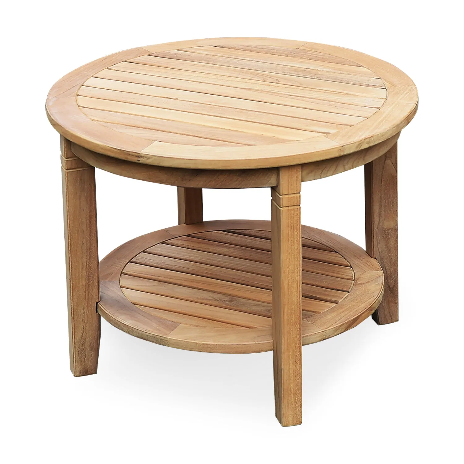 Richmond Teak Wood 24-inch Outdoor Side Table with Shelf