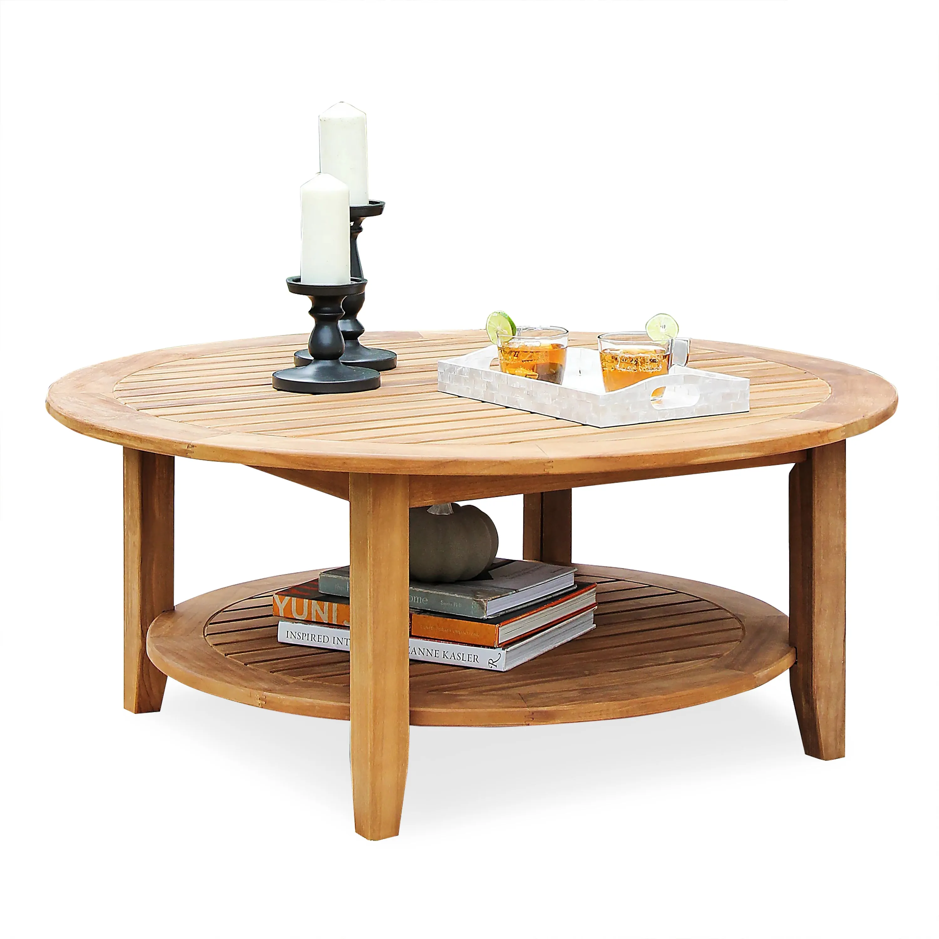 Richmond Teak Wood Outdoor Round Coffee Table