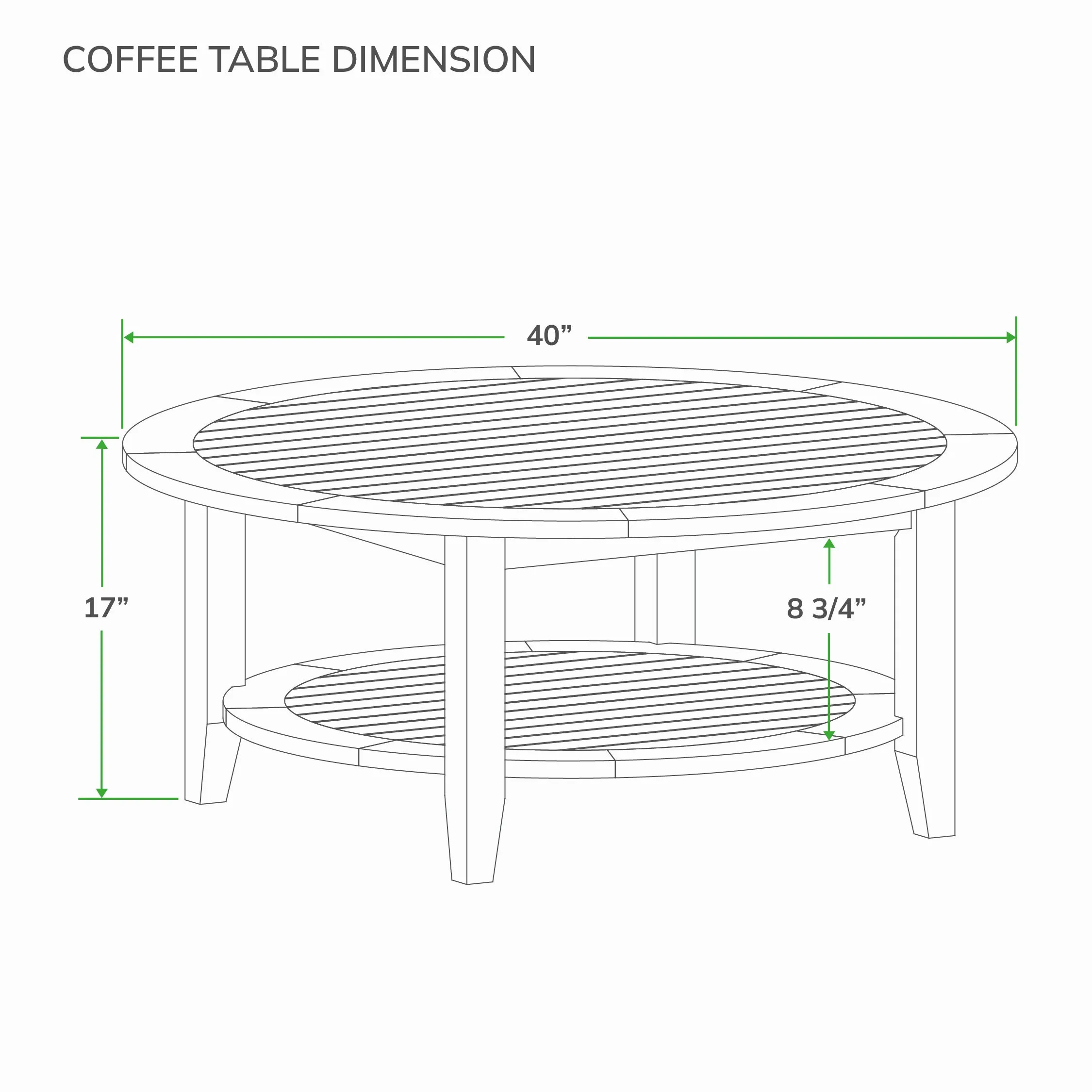 Richmond Teak Wood Outdoor Round Coffee Table