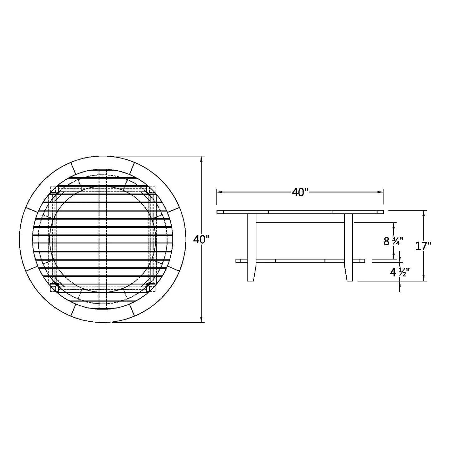 Richmond Teak Wood Outdoor Round Coffee Table