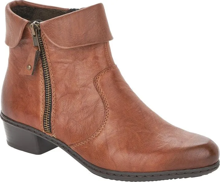 Rieker Tan Side Zip Boot