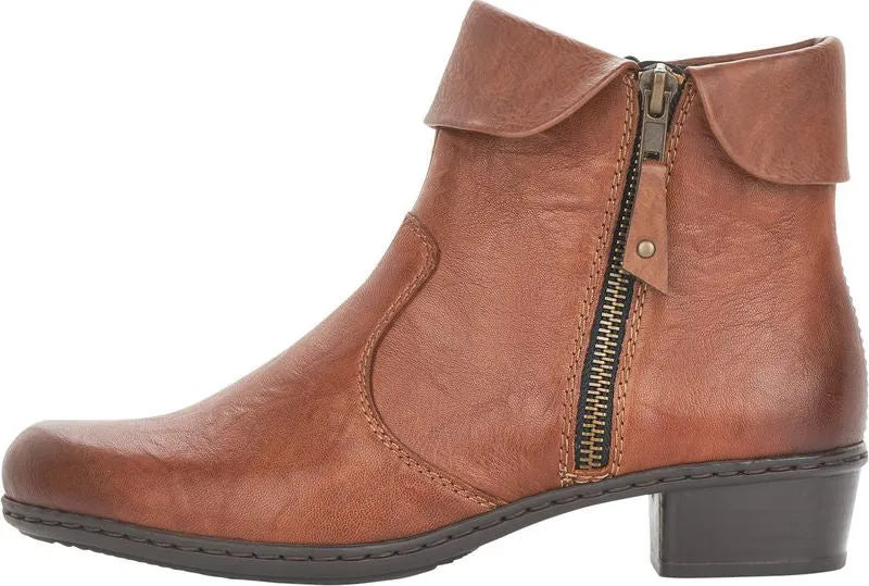 Rieker Tan Side Zip Boot