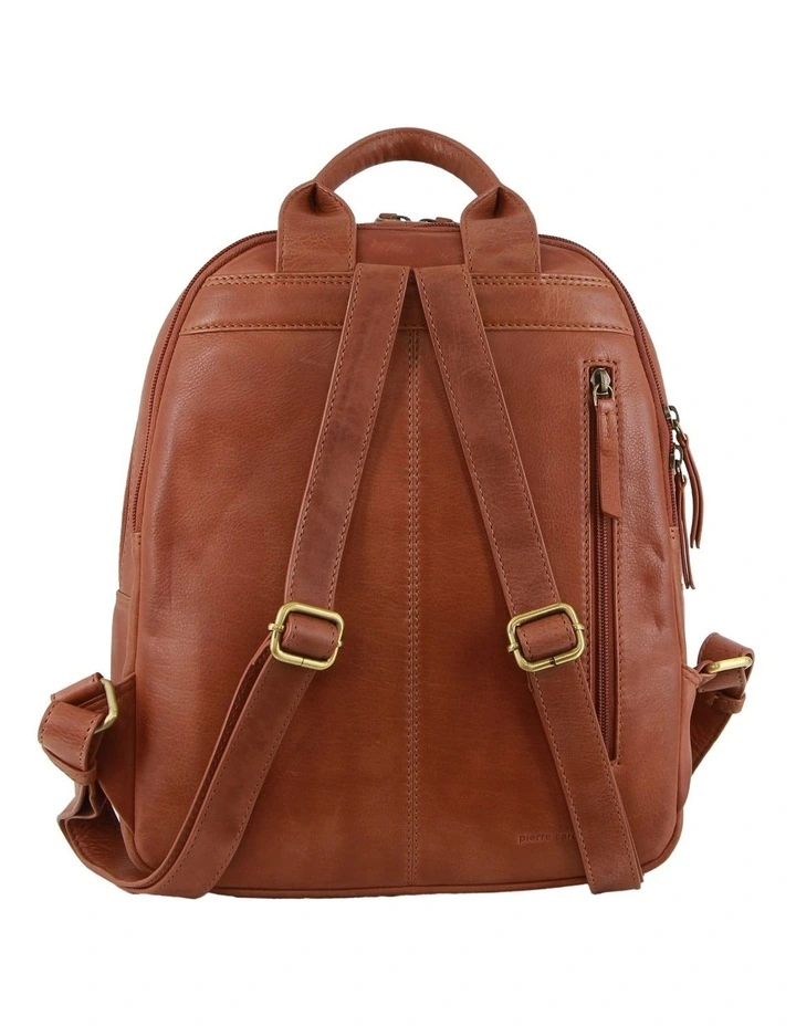 Rustic Leather Business Backpack in Tan