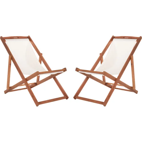 Safavieh Set of 2 Loren Foldable Sling Chair, Natural