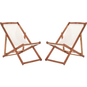 Safavieh Set of 2 Loren Foldable Sling Chair, Natural