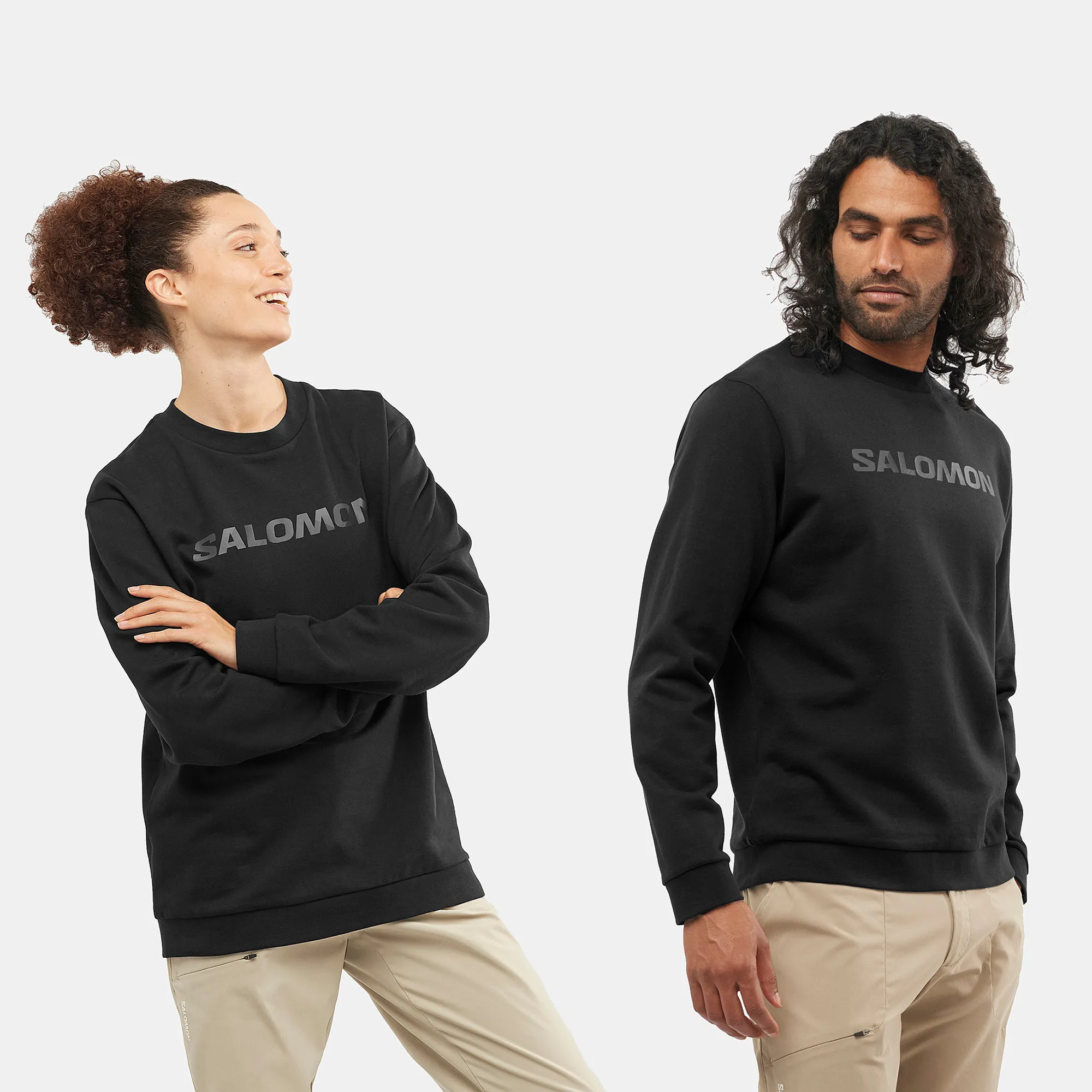 Salomon Unisex Outlife Logo Winter Crew Deep Black/Periscope | Buy Salomon Unisex Outlife Logo Winter Crew Deep Black/Periscope 