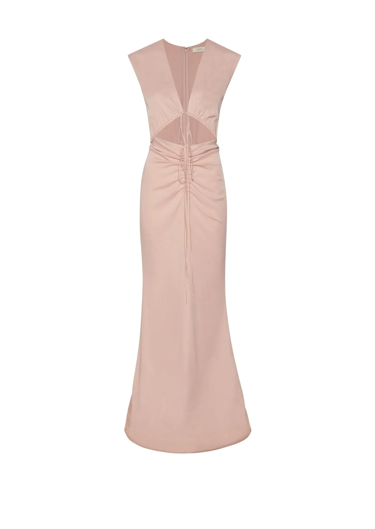 --Satin Shirred Dress-