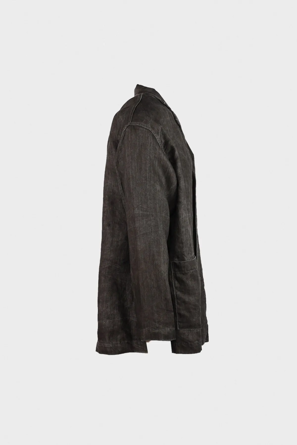 Simple Work Jacket - Sumi Dyed Linen