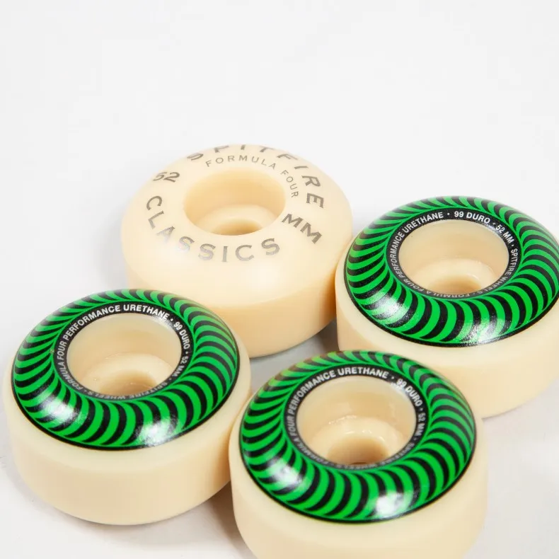 Spitfire Formula Four Classics 99DU Skateboard Wheels 52mm (Green)