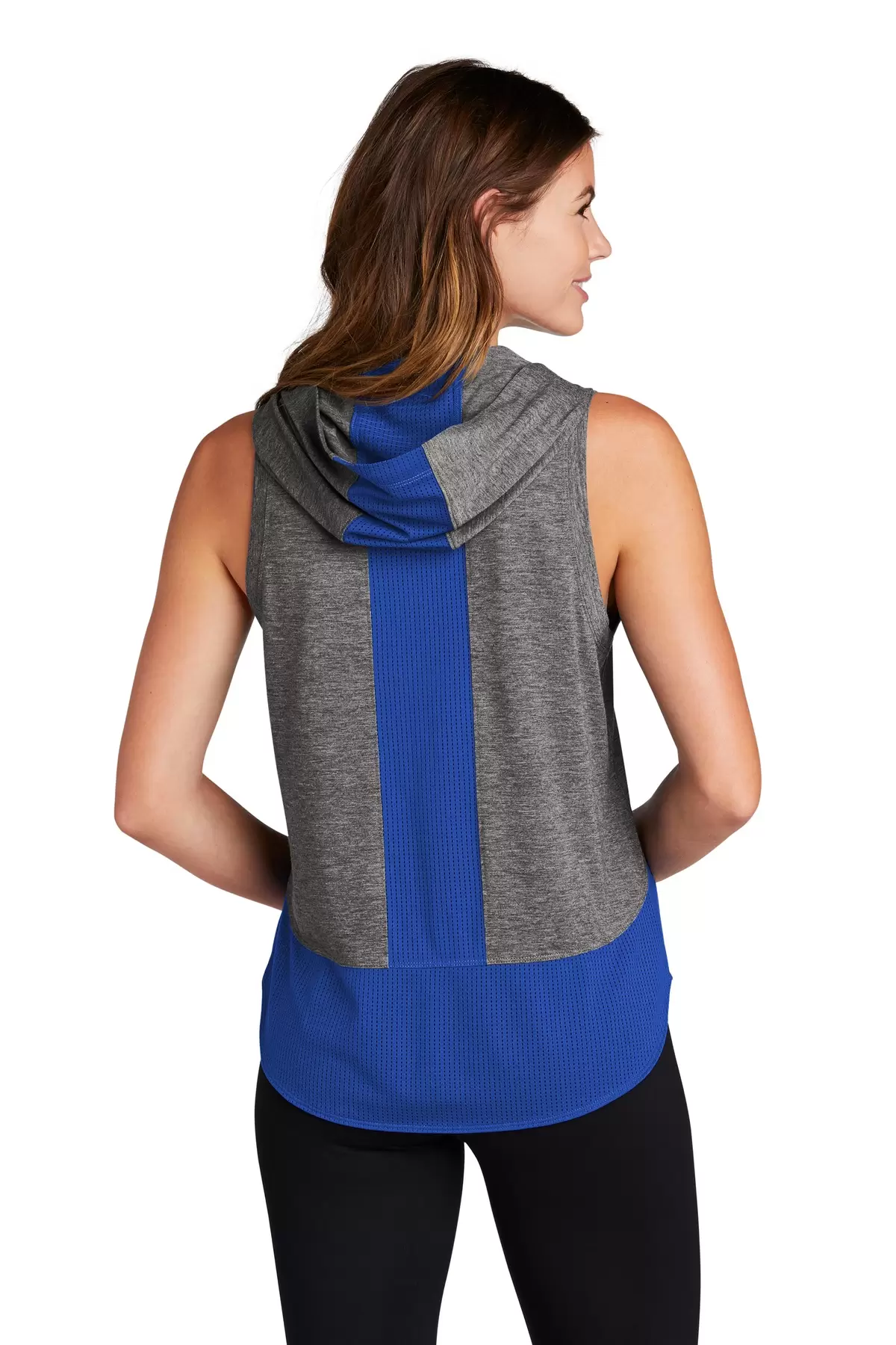 Sport Tek LST410 Sport-Tek Ladies PosiCharge Tri-Blend Wicking Draft Hoodie Tank SKU: LST410