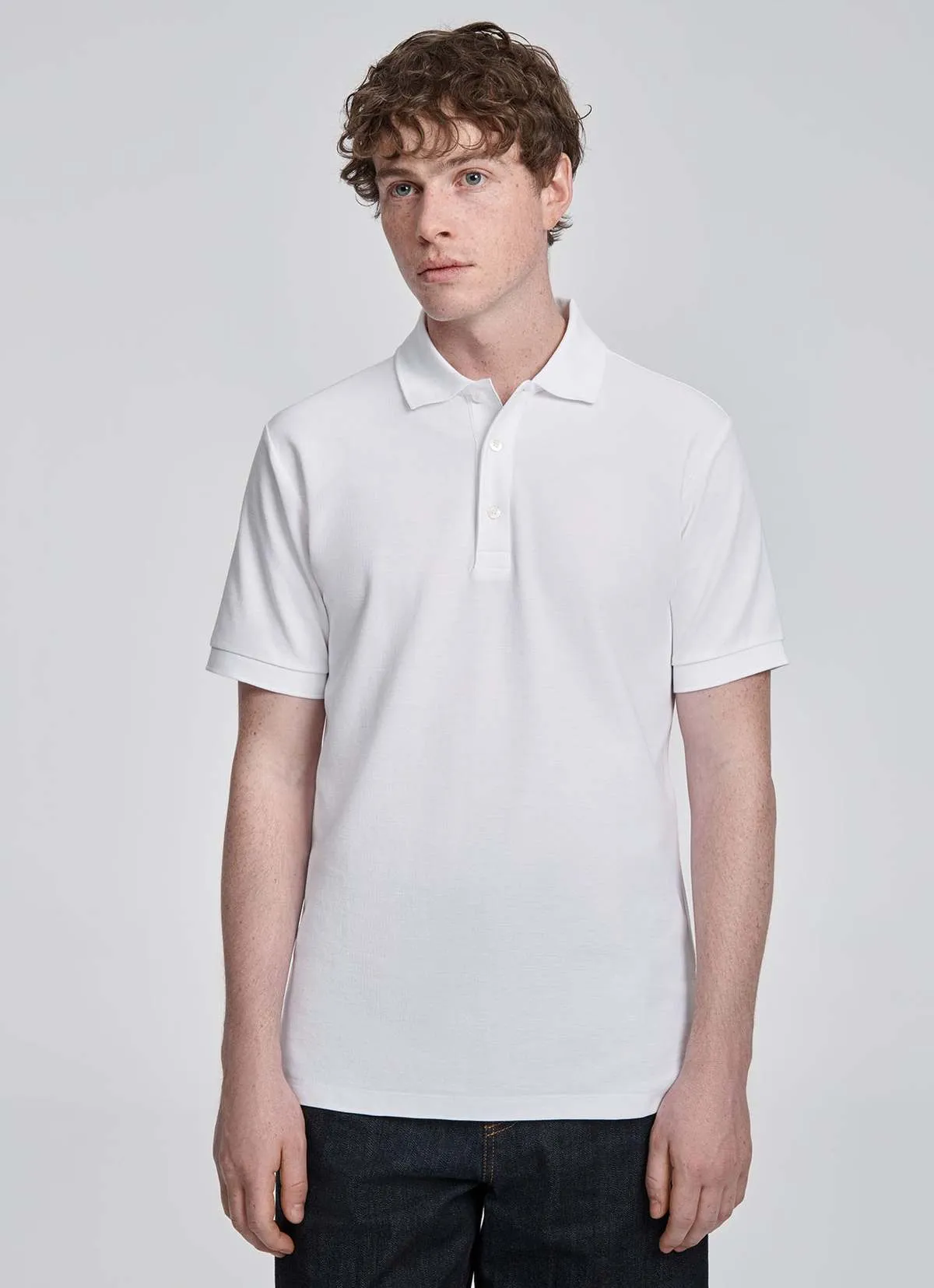 S/S Pique Polo Shirt - White