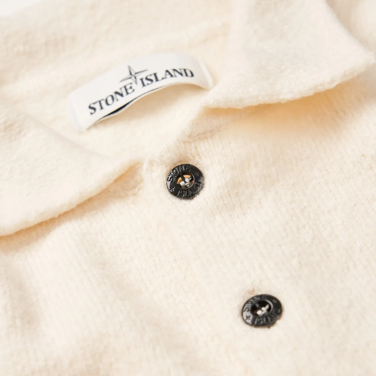 stone island gauzed longsleeve polo (cream)