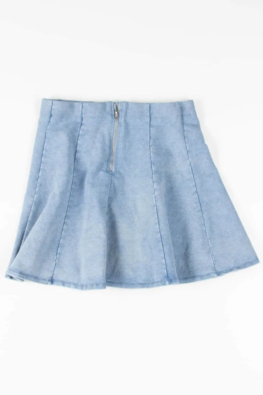 Stretch Denim Circle Skirt