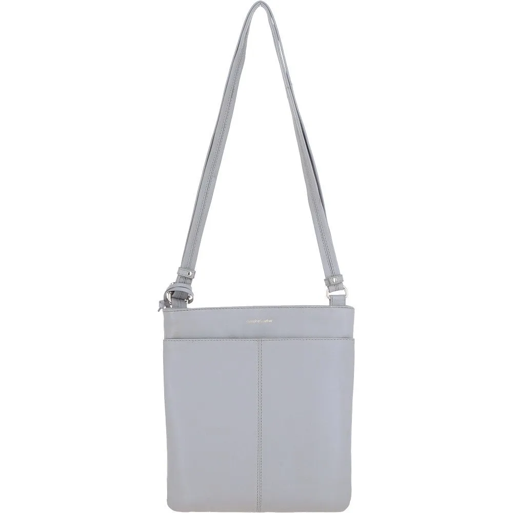 Tab Small Zip Top Leather Cross Body Bag Nude