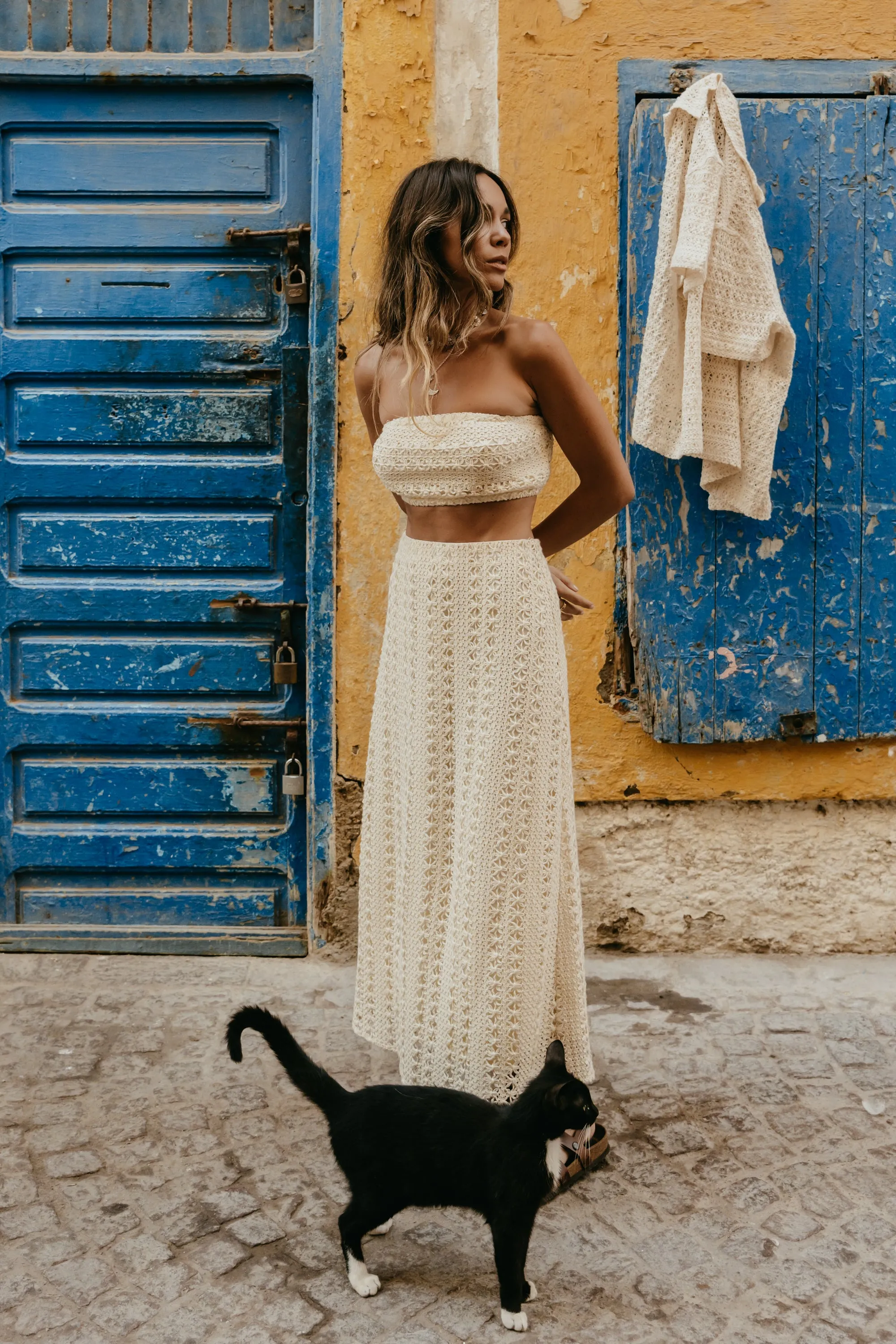 Talis - Crochet Midi Skirt