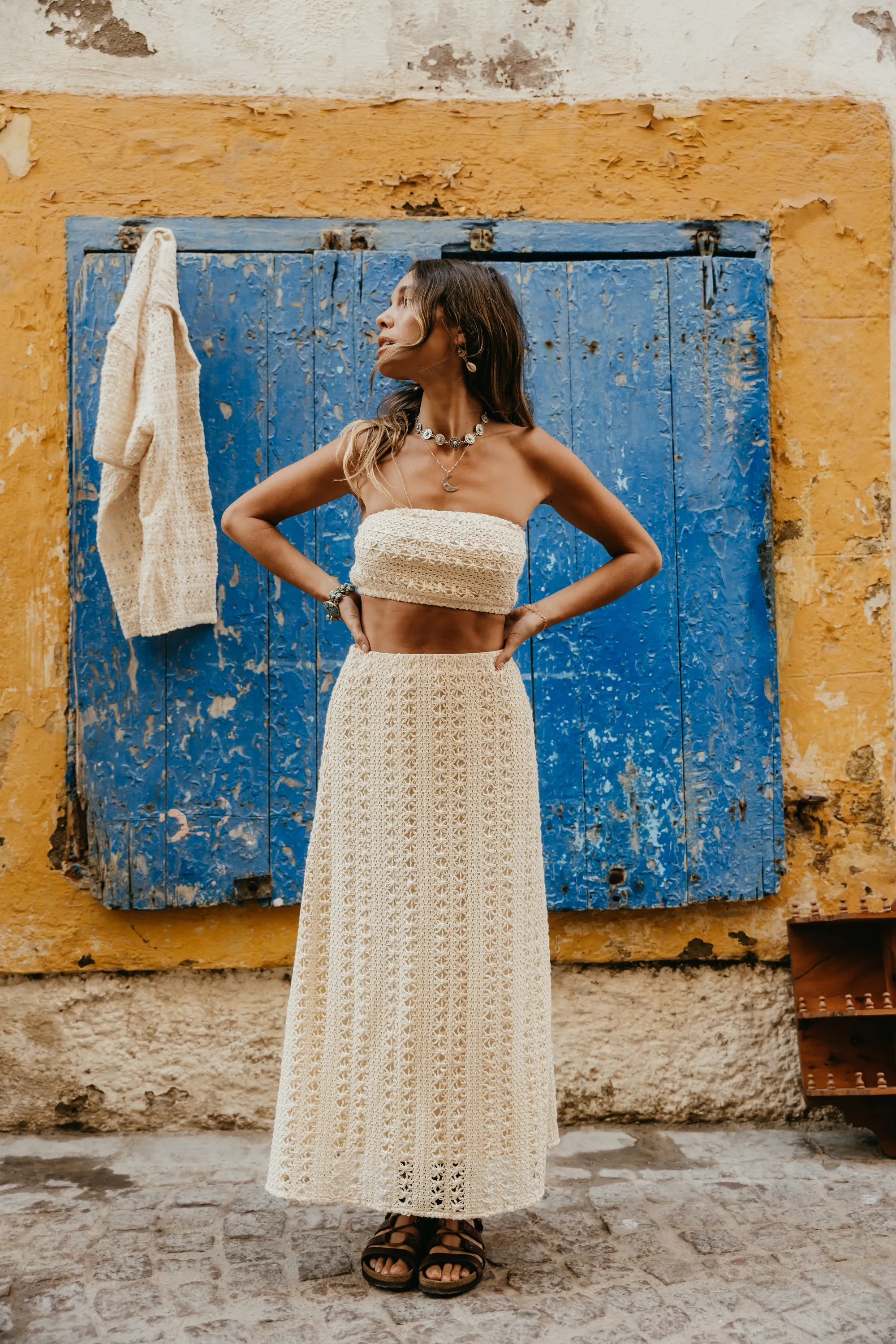 Talis - Crochet Midi Skirt