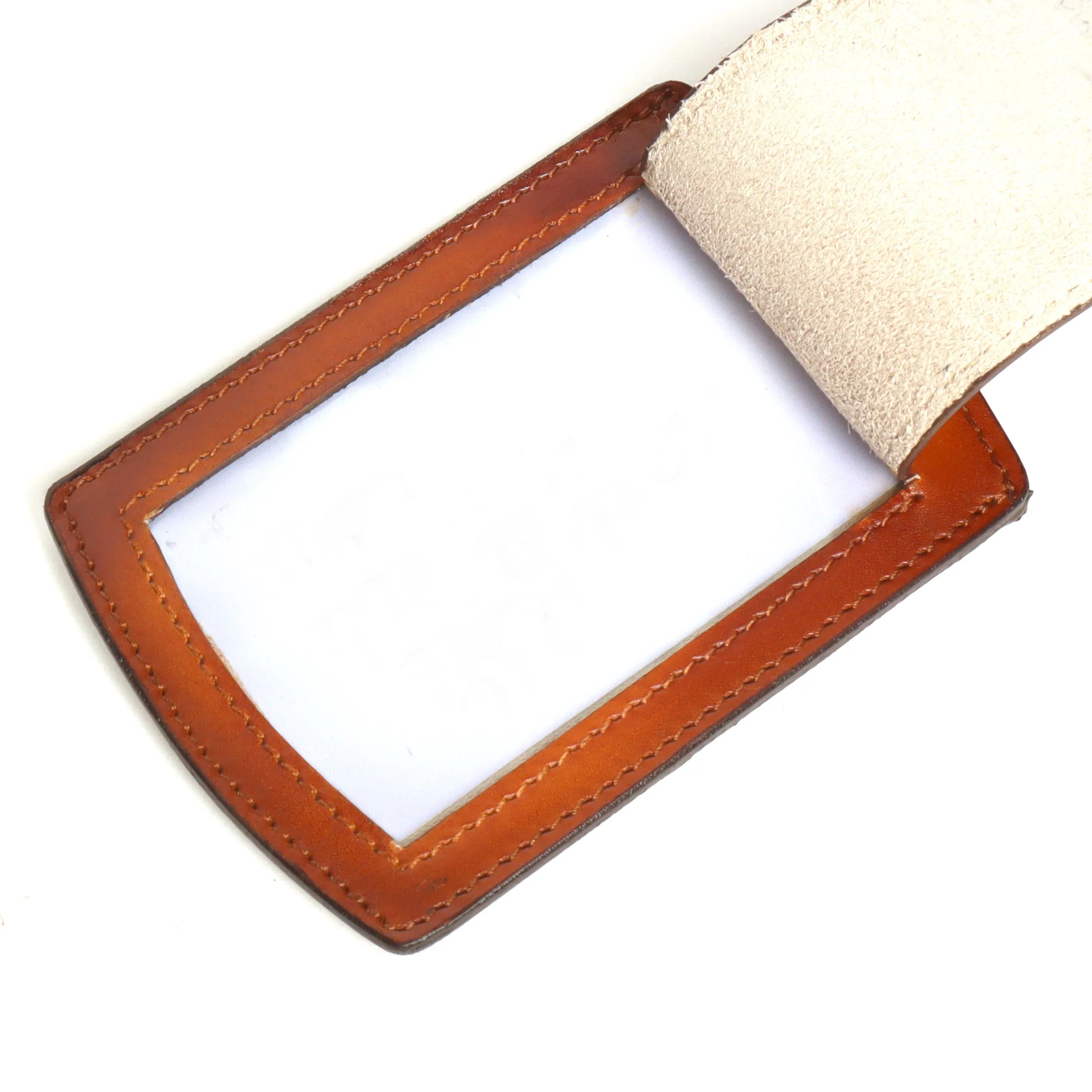 Tan High Veg Tan Leather Bag Tag by Brune & Bareskin