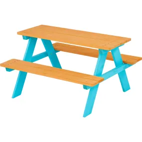 Teamson Kids Outdoor Picnic Table & Chair Set - Wood / Petrol