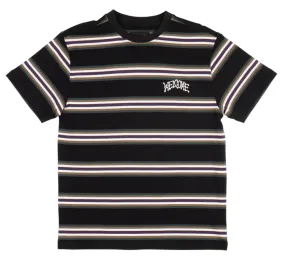 Welcome Skateboards - THELEMA STRIPE YARN-DYED SHORT SLEEVE KNIT - BLACK FOREST