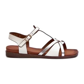 Women's Flat Sandals Made of Eco Leather Sergio Leone SK071H White